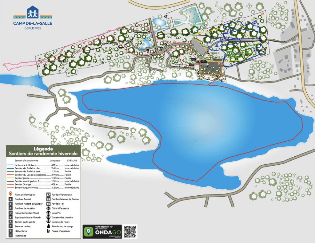 Carte sentiers Camp De-La-Salle